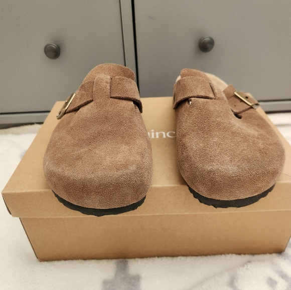 Quince Brown Suede Clog 8 - Picture 2 of 11